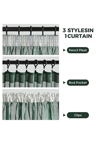 MIULEE Set 2 Draperii, 140 x 245 cm, Verde Deschis - CN