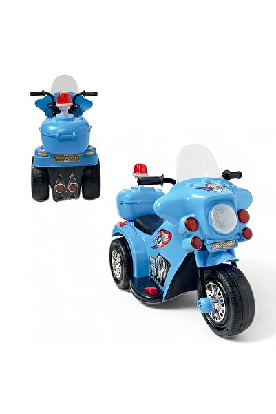 ALBADER Electric Motorcycle Ride‑On 6 V for Kids with Police Lights, Electric Police Motorcycle, Ride Bike