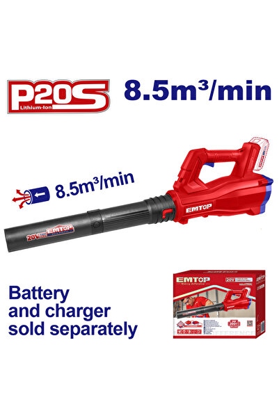 EMTOP Φυσητήρας χωρίς μπαταρία και φορτιστή, 8,5 m3/min - ELAB20323,