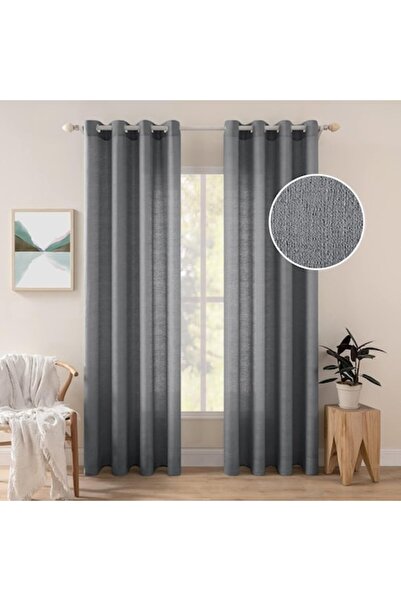 TIANSHU Set 2 Bucati Draperie, 140 x 225 cm, Gri Inchis - CN