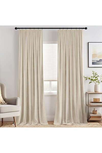 MEEDEN Set 2 Bucati Draperie, 140 x 280 cm, Bej - CN