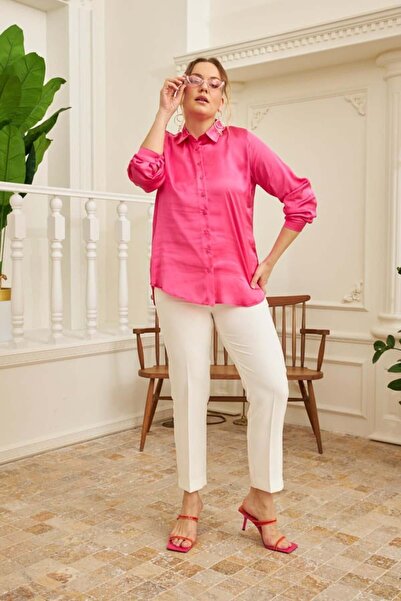 RMG Gamze Fashion Boutique Plus Size Satin Shirt