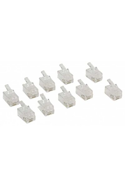 VALUELINE Conector RJ10 tata transparent tip pentru receptor telefon set 10buc