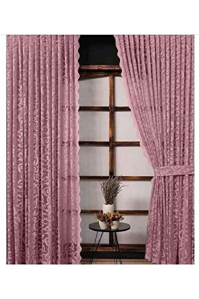 dkf Aşiyan Tül Perde 250 x 260 Pilesiz Dikim-1 ADET-Pudra