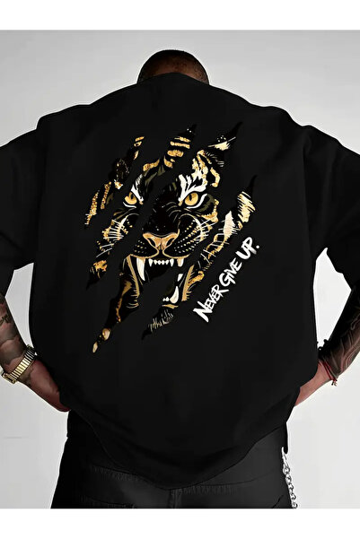 İnazuma Outdoors Tricou unisex oversize din bumbac imprimat, cu gât crew și m...