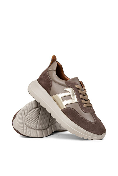 Deery Women's Genuine Leather Mink Color Sneaker Shoes