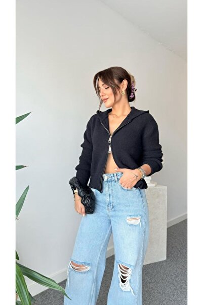 ALVOR Cardigan moale Ecru Niella cu fermoar dublu