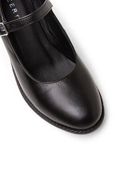 Deery Women's Black Genuine Leather Casual Mary Jane Shoes