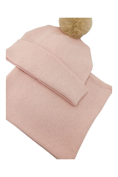 Mustran طقم قبعة وطوق رقبة من القطن المضلع مع بوم بوم - للجنسين، للأطفال والمراهقين والنساء والرجال، للرياضة الشتوية والأنشطة الخارجية