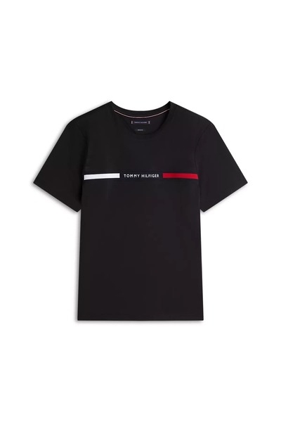 Tommy Hilfiger Erkek Th Yuvarlak Yaka T-Shirt - Siyah