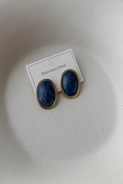 Genel Markalar Çelik Gold Lacivert Hafif Küpe