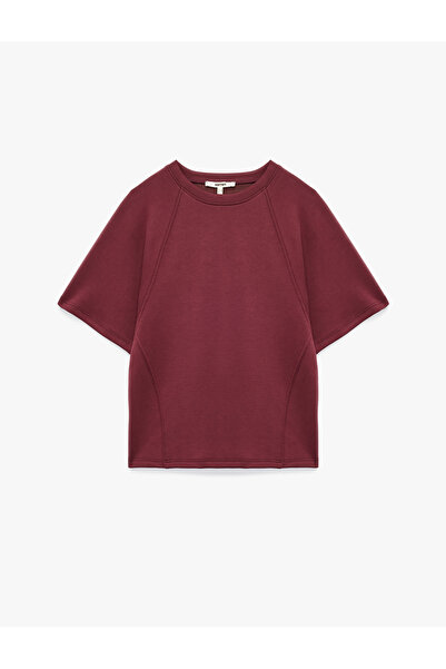 Koton Μπλουζάκι Modal με κοντό μανίκι και λαιμόκοψη με άνετη εφαρμογή