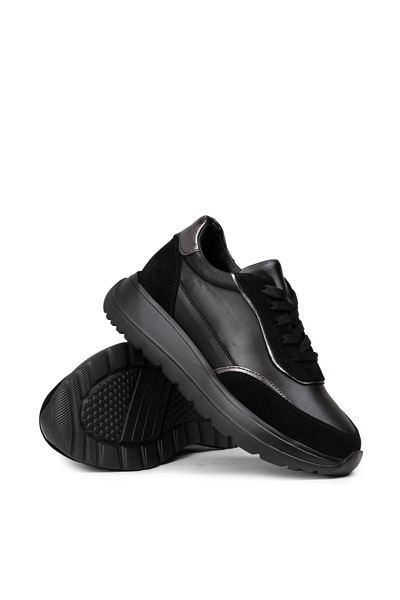 Deery Γυναικεία παπούτσια sneaker από γνήσιο δέρμα μαύρο