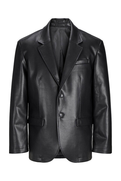 Jack & Jones Jprpaxton Pu Black Men's Leather Jacket 12271838