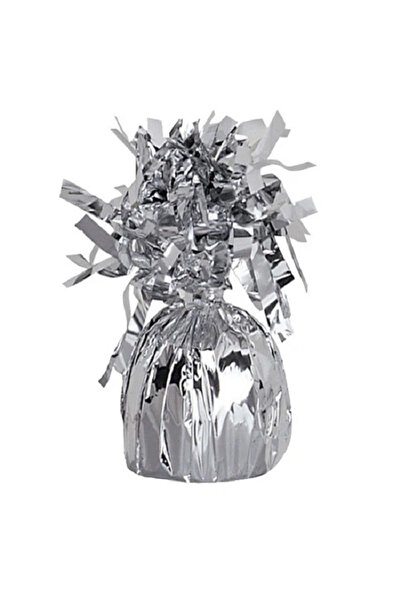 Flippy Greutate pentru Baloane cu Heliu, Flippy, din Folie cu Franjuri, 170g, 13 x 5 x 3 cm, Argintiu