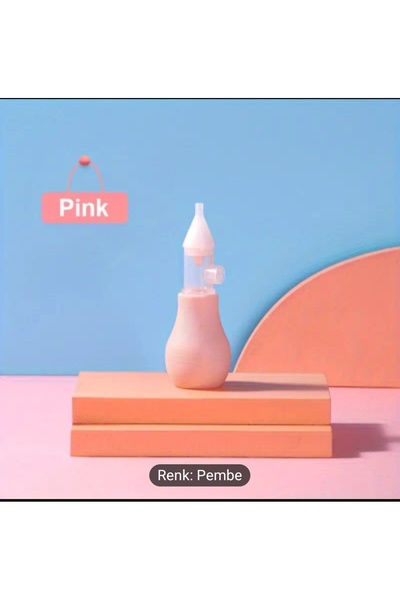 ORGANICYOU FOSHAN Silikon Burun Aspiratörü Çocuklar için-Kolay Kullanılan Pompa Tipi Sümük Temizleyici Pembe