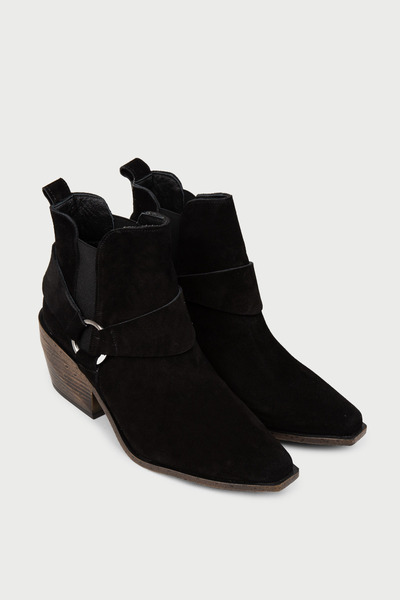 Deery Women's Genuine Suede Black Western Boots