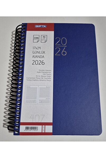 Gıpta 2026 ДНЕВНИК 17X24 ЕЖЕДНЕВЕН ДНЕВНИК 407_SEK LACİVERT