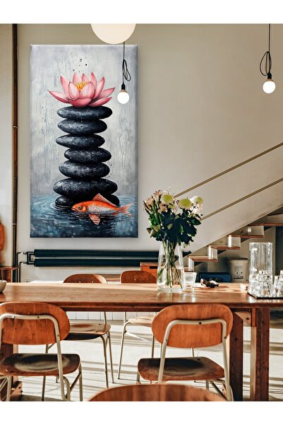 ESLEM LOTUS DENGE BASKI KANVAS TABLO