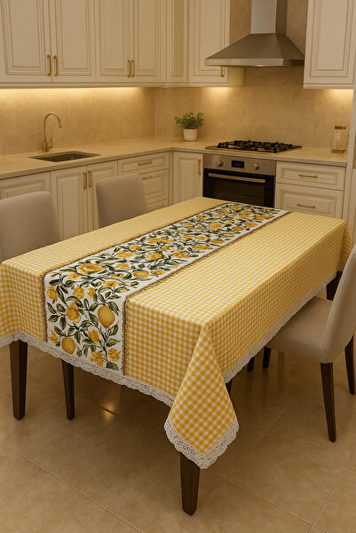 Rona Home Stylish Design Tablecloth Lace Pattern Washable Luxury Dining Table Cover Stain Resistant