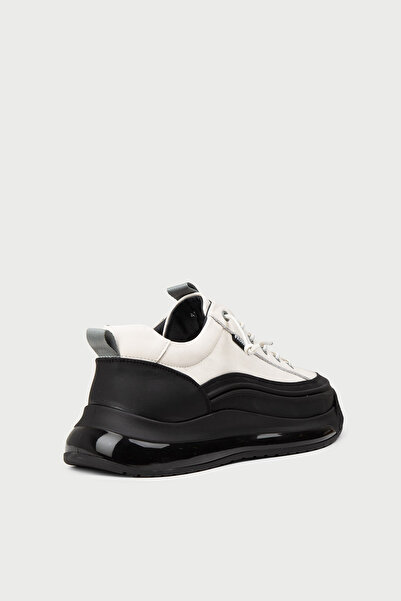 Deery Men's Genuine Leather White Sneaker Shoes