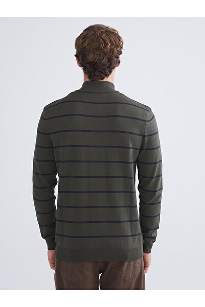 LC Waikiki İzr New Season Stand Collar Striped Men's Knitwear Sweater