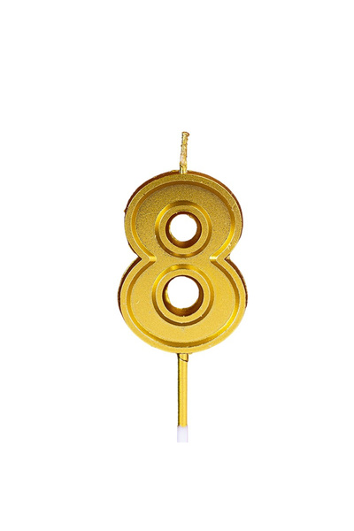 Flippy Lumanare pentru Tort Cifra 8, Flippy, 4.8 cm, Aniversare, Aurie