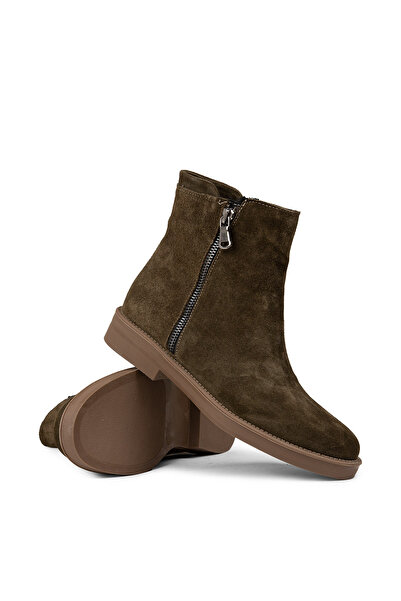 Deery Women's Genuine Suede Khaki Color Casual Boots