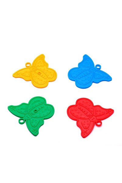 Flippy Set 4 Greutati pentru Baloanele cu Heliu, Flippy, 30 grame, Plastic, Forma Fluture, Multicolor