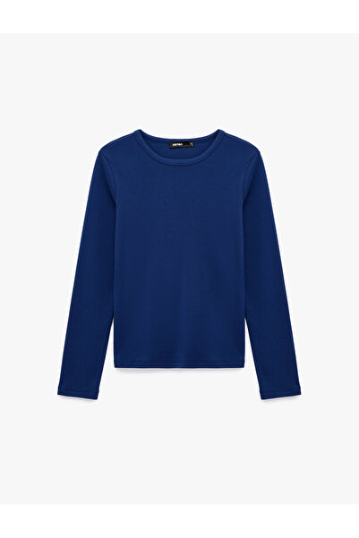 Koton Cotton Long Sleeve Crew Neck Basic T-Shirt