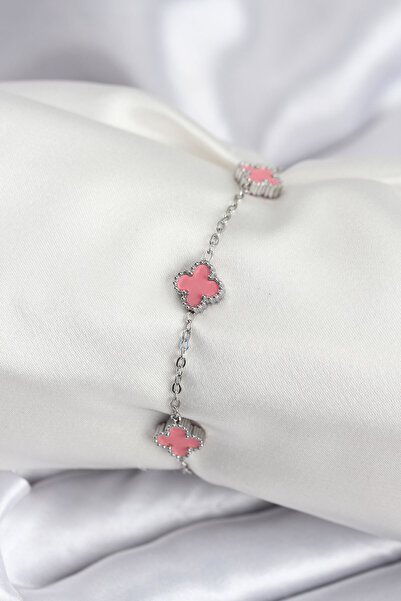 Leyaton LWLHMRS-IEG ieg ™   سوار نسائي من الفولاذ 316L باللون الفضي والوردي ب...