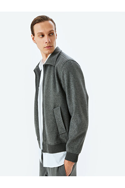 Koton Бомбер-куртка з коміром, з кишенями на блискавці, з віскозною сумішшю