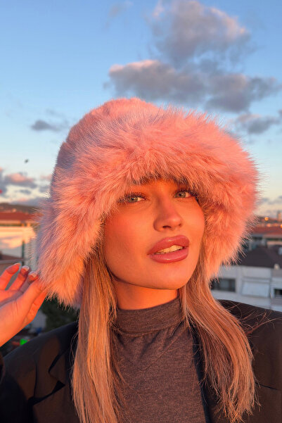 Mavelle Women's Pink Bucket Winter Hat | Faux Fur Women's Hat