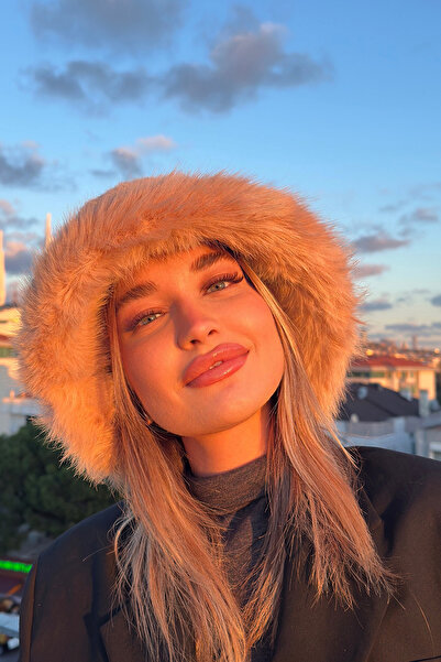 Mavelle Women's Camel Bucket Winter Hat |   Faux Fur Women's Hat