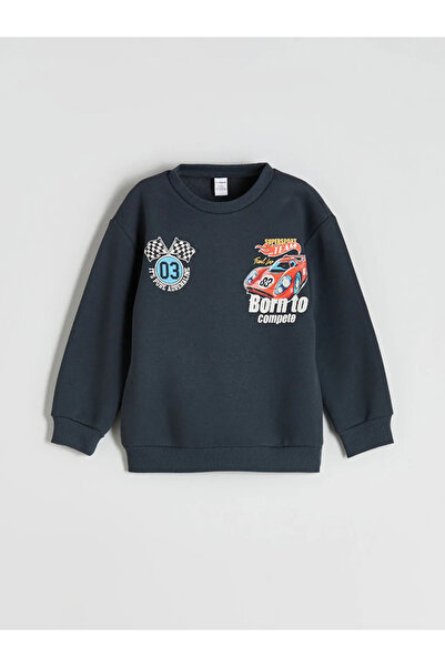 LC Waikiki Lcw Kids Anthracite Crew Neck Printed Boys' Sweatshirt and Sweatpants Set of 2