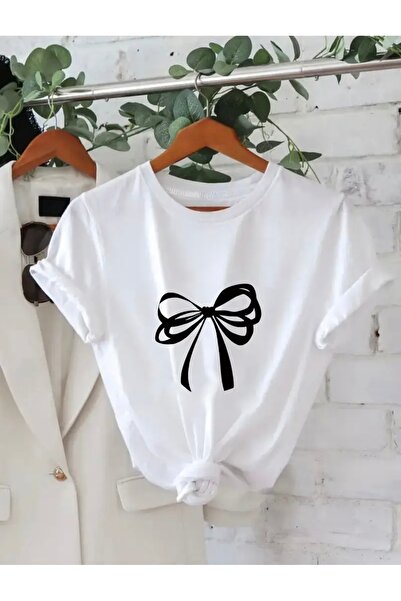 FUFLUNS تي شيرت مطبوع برقبة دائرية كبيرة الحجم