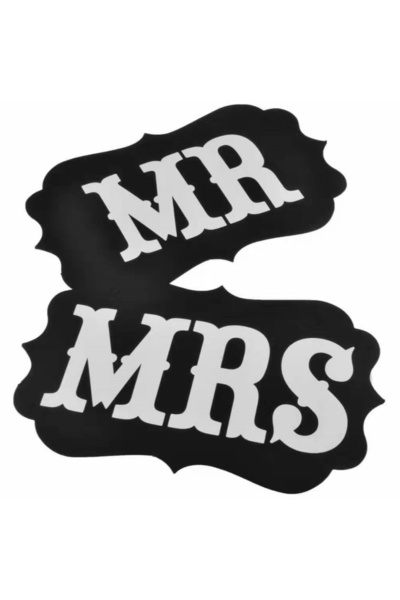 Flippy Set 2 Bannere, Flippy, cu Agatatoare, Tematica Nunta, Pancarde Model Mr si Mrs, Negru