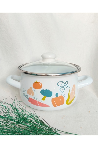 EBRULİEMAYE Carrot Enamel Pot 4 Liters 22 cm Milk Yogurt Soup Pot