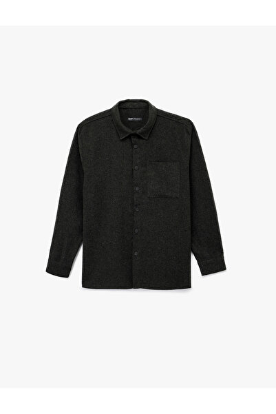 Koton Regular Fit Buttoned Pocket Detailed Long Sleeve Shirt