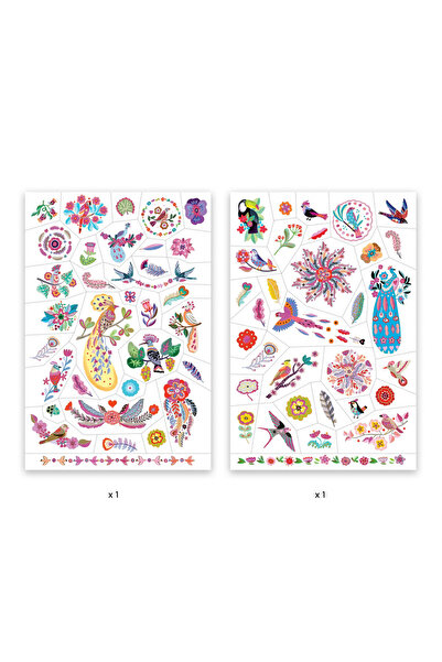 djeco Multicolored Birds Tattoos,