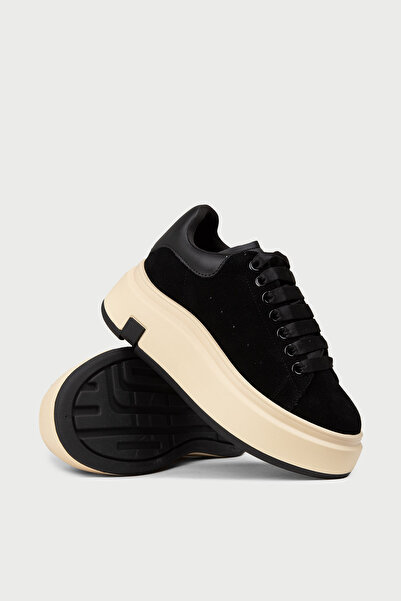 Deery Women's Genuine Suede Black Sneaker