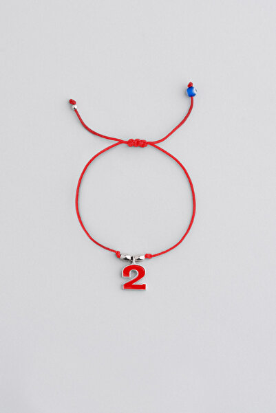 So CHIC... 2 Sayısı İkonlu 18 Ayar Beyaz Altın Kaplama Ayarlanabilir Gümüş İpli Bileklik