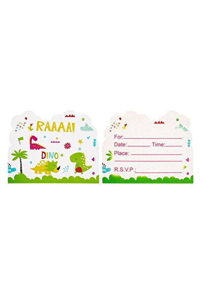 Flippy Set 10 Invitatii pentru Petrecere, Flippy, Colectia Dino Park, 11 x 14 cm, din Carton, Multicolor