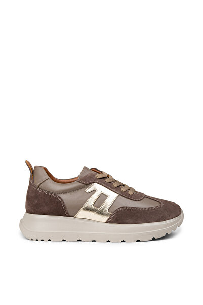 Deery Women's Genuine Leather Mink Color Sneaker Shoes