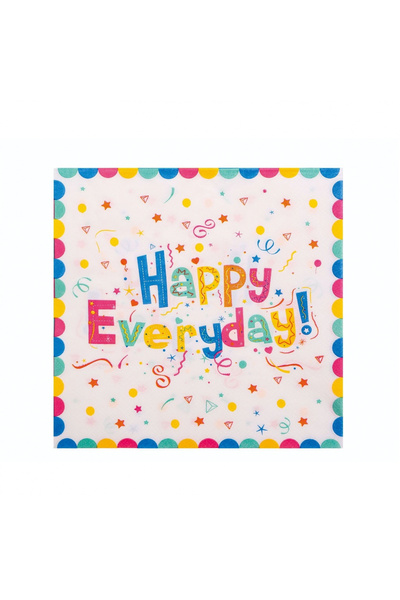 Toolsy Set 20 de Servetele de Masa, Flippy, Model Happy Everyday, 17 x 17 cm, Multicolor