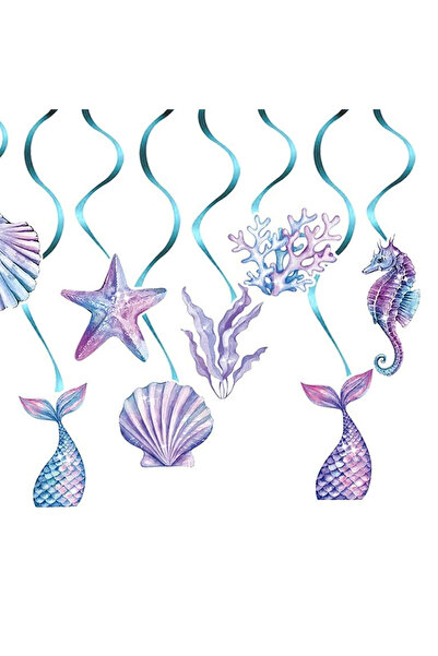Flippy Set 8 Decoratiuni pentru Petrecere Sirena, Flippy, Colectia Mermaid, P...