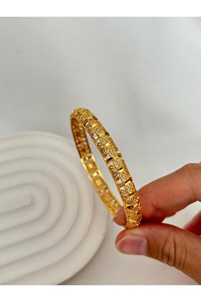 Roya Happiness ALTIN KAPLAMA BİLEZİK KELEPÇE BAŞAK BİLEZİK HİNT MODEL İŞLEMEL...