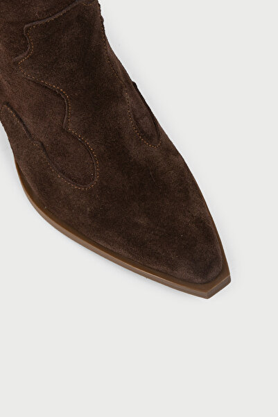 Deery Women's Genuine Suede Brown Western Boots