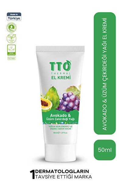 TTO Avokado & Üzüm Çekirdeği Yağlı El Kremi – Besleyici ve Yumuşatıcı Bakım 5...