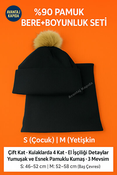 Mustran Ribana Pamuklu Bere Boyunluk Seti